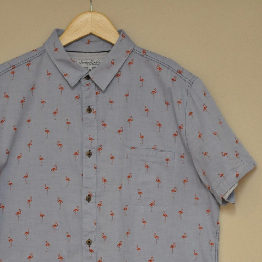Sovereign Code Ss Flaming Button Down Xl - image 1